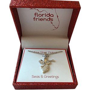 Florida Friends Silver Christmas Angel Necklace 🆕